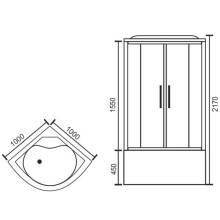 Душевая кабина Royal Bath BK 100х100 RB100BK3-WC с гидромассажем