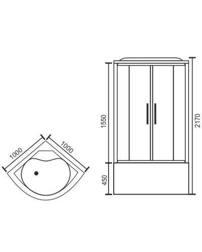Душевая кабина Royal Bath BK 100х100 RB100BK3-WC с гидромассажем