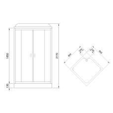 Душевая кабина Royal Bath HP 80х80 RB80HP7-WT с гидромассажем