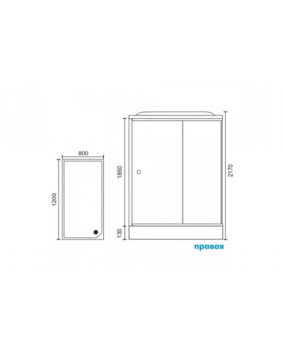 Душевая кабина Royal Bath HP 120х80 RB8120HP7-WC-R с гидромассажем