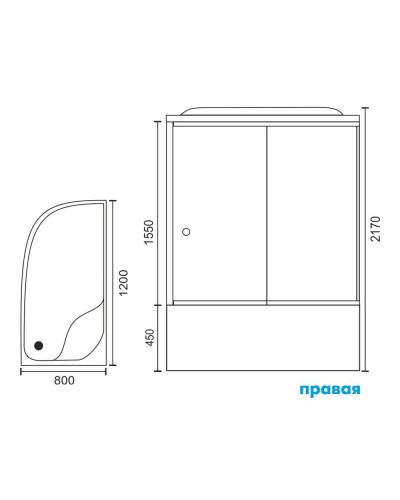 Душевая кабина Royal Bath BK 120х80 RB8120BK1-M-R без гидромассажа