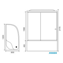 Душевая кабина Royal Bath BK 120х80 RB8120BK1-T-L без гидромассажа