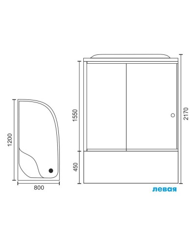 Душевая кабина Royal Bath BK 120х80 RB8120BK2-M-L с гидромассажем
