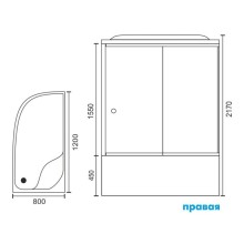 Душевая кабина Royal Bath BK 120х80 RB8120BK2-T-R с гидромассажем
