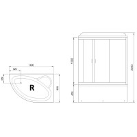 Душевой бокс Royal Bath ALP 140х95 RB140ALP-C-R с гидромассажем