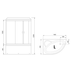 Душевой бокс Royal Bath ALP 140х95 RB140ALP-T-L с гидромассажем
