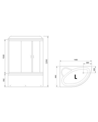 Душевой бокс Royal Bath ALP 140х95 RB140ALP-T-L с гидромассажем