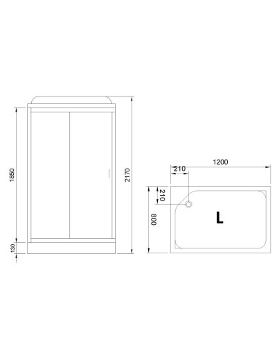 Душевая кабина Royal Bath HP 120х80 RB8120HP1-M-L без гидромассажа