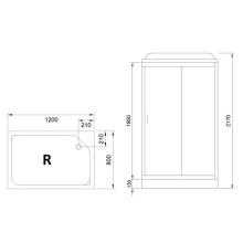 Душевая кабина Royal Bath HP 120х80 RB8120HP1-M-R без гидромассажа