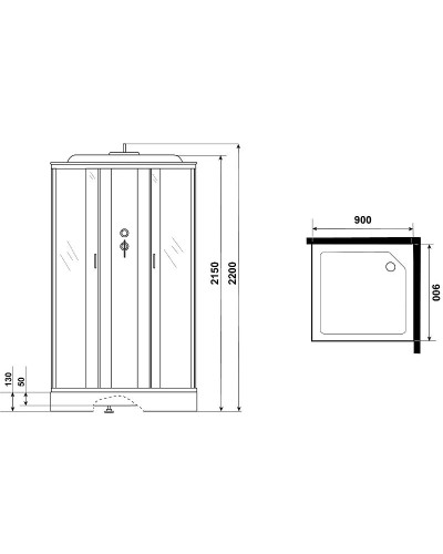 Душевая кабина Niagara Classic NG-1101-14 90х90 без гидромассажа