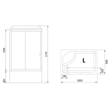 Душевая кабина Royal Bath BP 120х80 RB8120BP1-M-L без гидромассажа