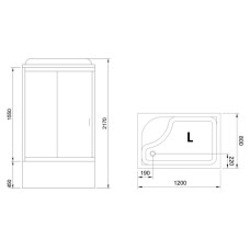 Душевая кабина Royal Bath BP 120х80 RB8120BP1-M-L без гидромассажа