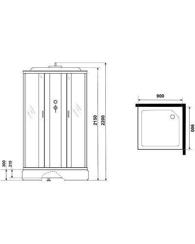 Душевая кабина Niagara Classic NG-1108-14 90х90 без гидромассажа