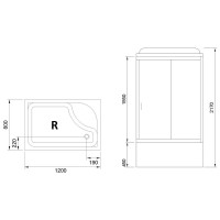 Душевая кабина Royal Bath BP 120х80 RB8120BP1-M-R без гидромассажа