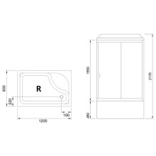 Душевая кабина Royal Bath BP 120х80 RB8120BP1-M-R без гидромассажа