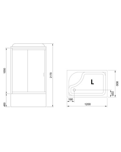 Душевая кабина Royal Bath BP 120х80 RB8120BP2-M-L с гидромассажем