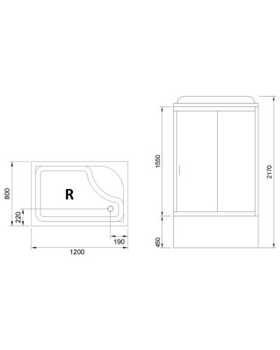 Душевая кабина Royal Bath BP 120х80 RB8120BP2-M-R с гидромассажем