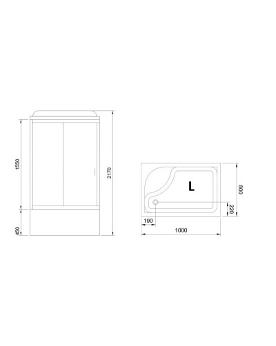 Душевая кабина Royal Bath BP 100х80 RB8100BP3-WC-L с гидромассажем