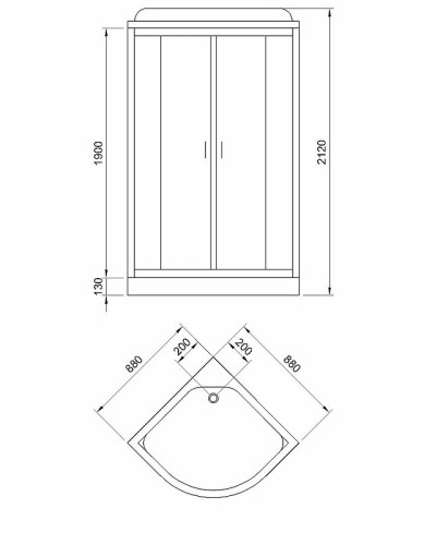 Душевая кабина Royal Bath 90х90 RB-EKO90HK-BT без гидромассажа