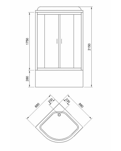 Душевая кабина Royal Bath 90х90 RB-EKO90CK-WM без гидромассажа