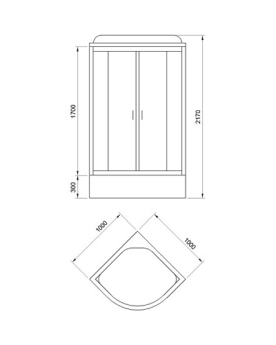 Душевая кабина Royal Bath 100х100 RB-EKO100CK-WM без гидромассажа