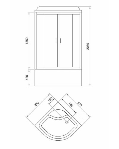 Душевая кабина Royal Bath 90х90 RB-ЕКО90ВК-ВТ без гидромассажа