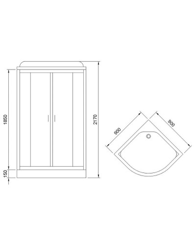 Душевая кабина Royal Bath 90х90 RB90HK5-WT-CH без гидромассажа