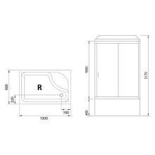 Душевая кабина Royal Bath 100x80 RB8100BP5-WC-CH-R без гидромассажа