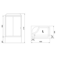 Душевая кабина Royal Bath 100x80 RB8100BP5-WT-CH-L без гидромассажа