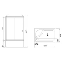 Душевая кабина Royal Bath 120x80 RB8120BP5-WC-CH-L без гидромассажа
