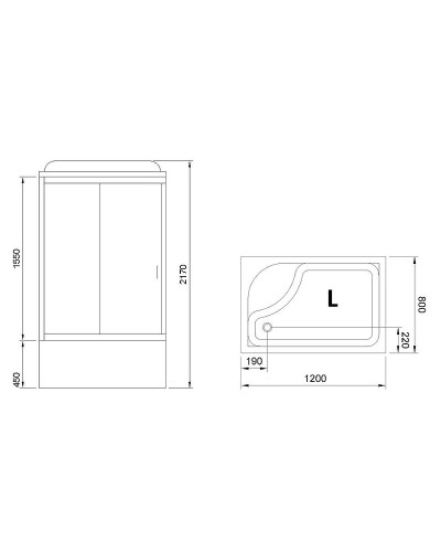 Душевая кабина Royal Bath 120x80 RB8120BP5-WC-CH-L без гидромассажа