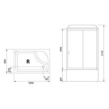 Душевая кабина Royal Bath 120x80 RB8120BP5-WC-CH-R без гидромассажа