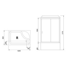 Душевая кабина Royal Bath 120x80 RB8120BP5-WC-CH-R без гидромассажа