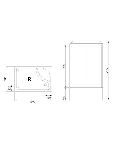 Душевая кабина Royal Bath 120x80 RB8120BP5-WC-CH-R без гидромассажа