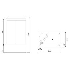 Душевая кабина Royal Bath 100x80 RB8100BP5-WC-L без гидромассажа
