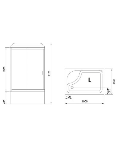 Душевая кабина Royal Bath 100x80 RB8100BP5-WC-L без гидромассажа