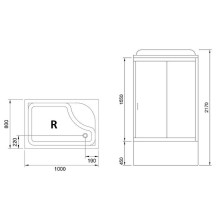Душевая кабина Royal Bath 100x80 RB8100BP5-WC-R без гидромассажа