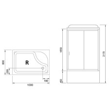 Душевая кабина Royal Bath 100x80 RB8100BP5-WT-R без гидромассажа