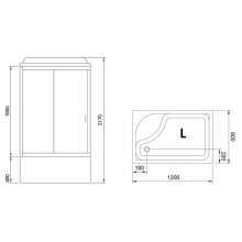 Душевая кабина Royal Bath 120x80 RB8120BP5-WC-L без гидромассажа