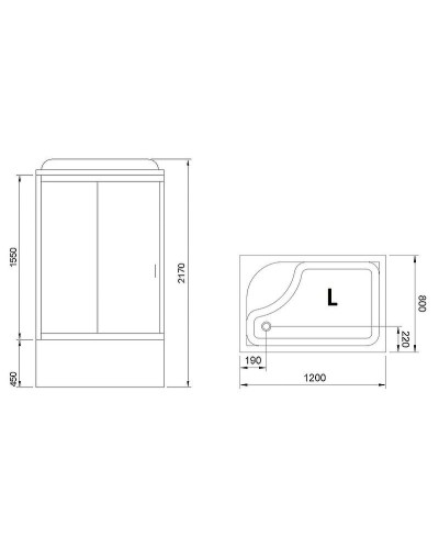 Душевая кабина Royal Bath 120x80 RB8120BP5-WC-L без гидромассажа
