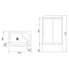 Душевая кабина Royal Bath 120x80 RB8120BP5-WT-R без гидромассажа