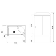 Душевая кабина Royal Bath 120x80 RB8120BP5-WT-R без гидромассажа