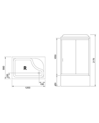 Душевая кабина Royal Bath 120x80 RB8120BP5-WT-R без гидромассажа