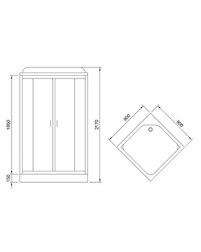 Душевая кабина Royal Bath 90x90 RB90HP1-T без гидромассажа
