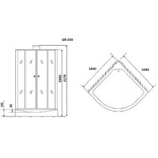 Душевая кабина Grossman GR250 100x100 Черная без гидромассажа