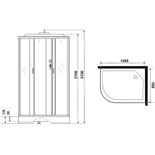 Душевая кабина Niagara Classic 120х80 NG-3512-14R без гидромассажа