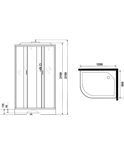 Душевая кабина Niagara Classic 120х80 NG-3512-14R без гидромассажа