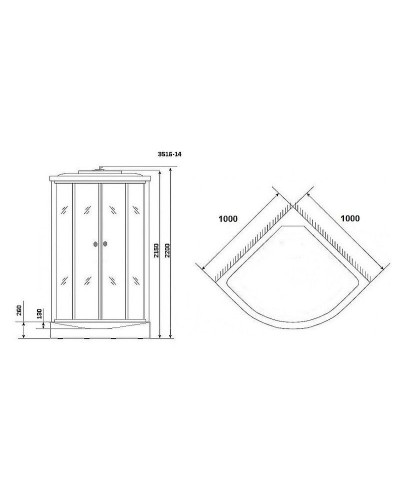 Душевая кабина Niagara Classic 100x100 NG-3516-14 с гидромассажем