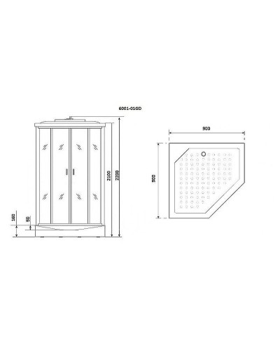 Душевая кабина Niagara Premium 90x90 NG-6001-01GD с гидромассажем