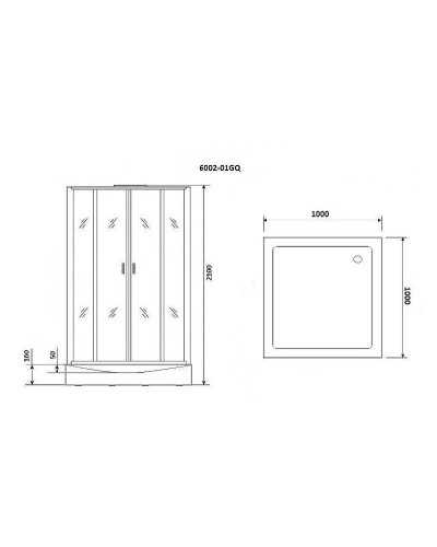 Душевая кабина Niagara Premium 100x100 NG-6002-01GQ с гидромассажем